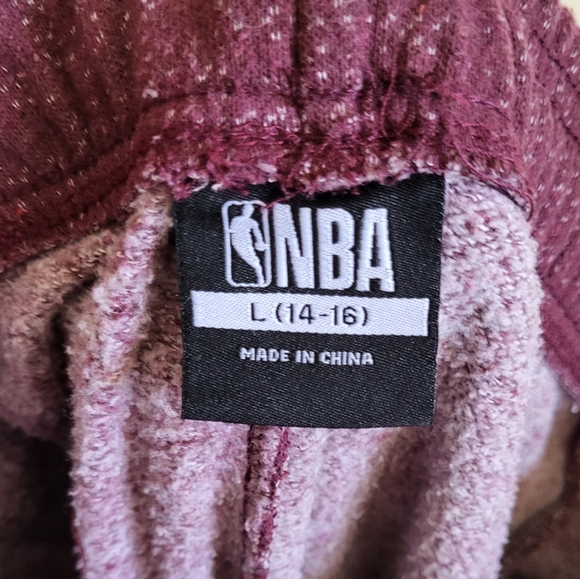 NBA Boys Burgundy Red Jogger Sweatpants Size Large (14/16) EUC 🐈 - Picture 3 of 8